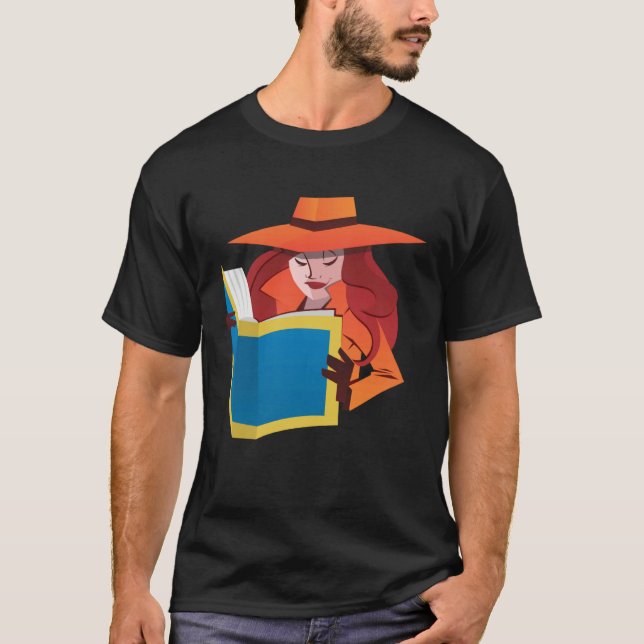Camiseta Female Spying Reading Book Read Woman Girl (Frente)