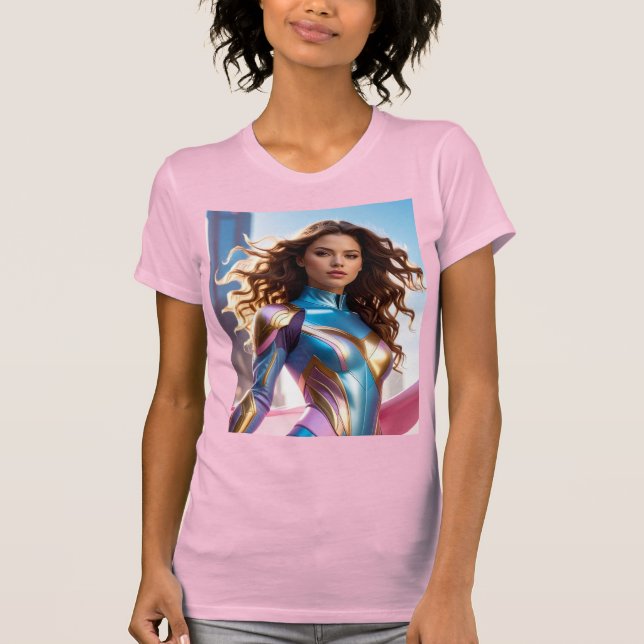 CAMISETA FEMALE SUPERHERO - SCI-FI (Frente)