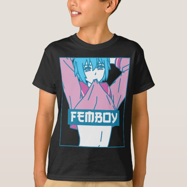 Camiseta Femboy Aestic Pastel Yaoi Anime Boy Crossdressi (Frente)