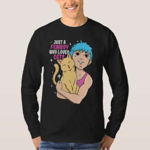 Camiseta Femboy Apenas Uma Femboy Que Ama Gatos