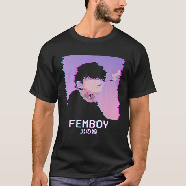 Camiseta Femboy Japanese Emo Vaporwave Aesthetic LGBTQ Gay (Frente)