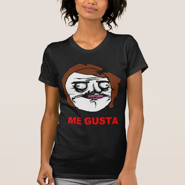 Camiseta Fêmea de Brown mim cara cómica Meme da raiva de (Frente)
