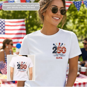 Camiseta Feminina 250 Anos Aniversário da América