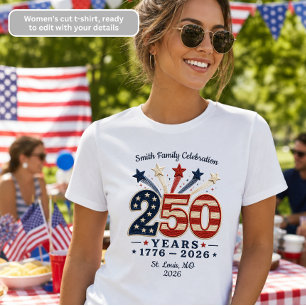 Camiseta Feminina 250 Anos Aniversário da América
