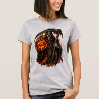 Camiseta Feminina Abóbora de Halloween da Morte |