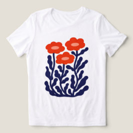 Camiseta Feminina Abstract Floral Scarlet Harmony