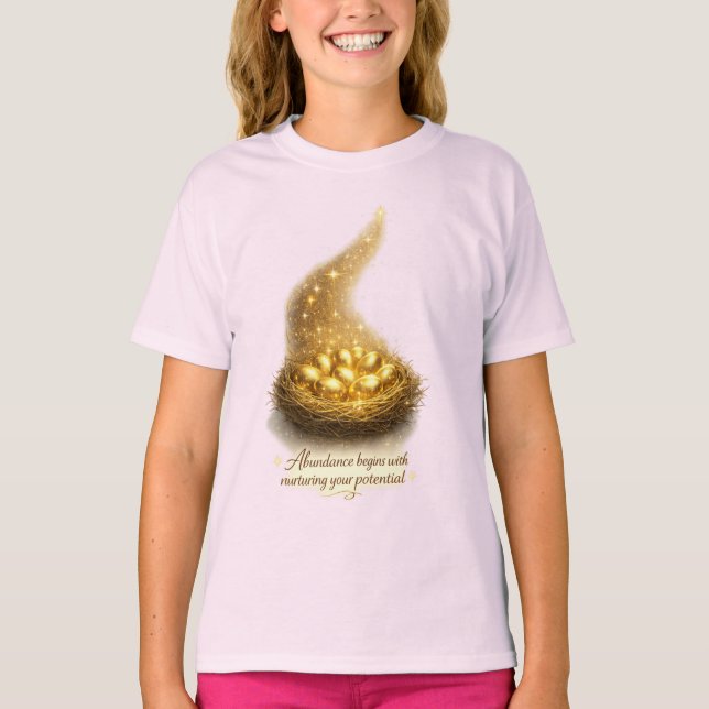 Camiseta Feminina Abundância Começa (Frente)