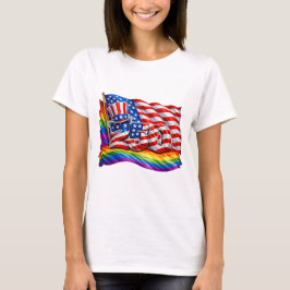 Camiseta Feminina America 250 Bandeira do Orgulho