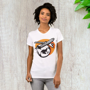 Camiseta Feminina Avião Viagens Mundiais