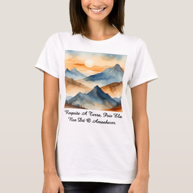 Camiseta Feminina Básica Amanhecer da Terra-1 (Frente)