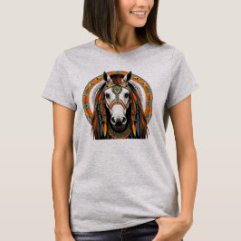 Camiseta Feminina Básica Cavalo Tribal