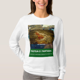 Camiseta Feminina Básica de Mangas Longas Jacaré