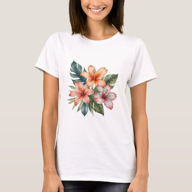 Camiseta Feminina Básica Floral-6 (Frente)