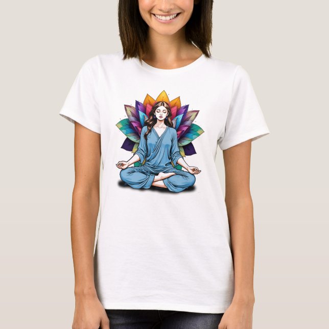 Camiseta Feminina Básica Meditação-4 (Frente)
