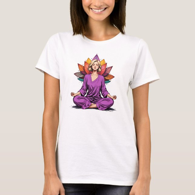 Camiseta Feminina Básica Meditação-9 (Frente)