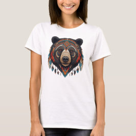 Camiseta Feminina Básica Urso Tribal-3