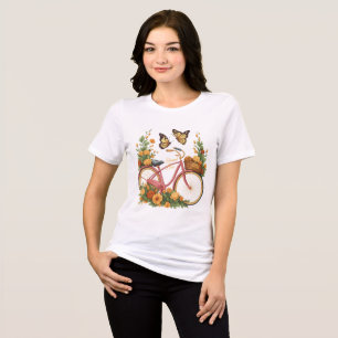 Camiseta Feminina Bicicleta Vintage com Flores F