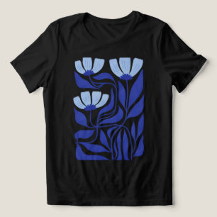 Camiseta Feminina Blue Harmony Floral Abstrata