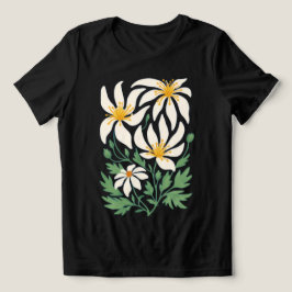 Camiseta Feminina Blue Radiance Floral Abstrata