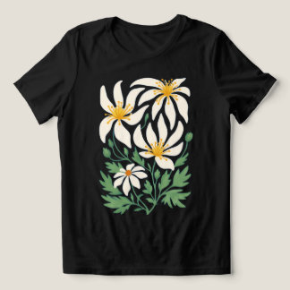 Camiseta Feminina Blue Radiance Floral Abstrata