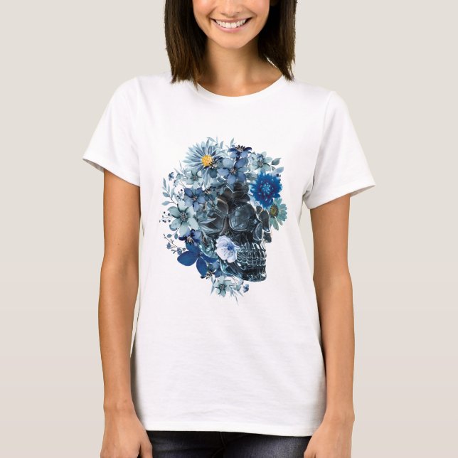 Camiseta Feminina Blue Reverie Skull (Frente)