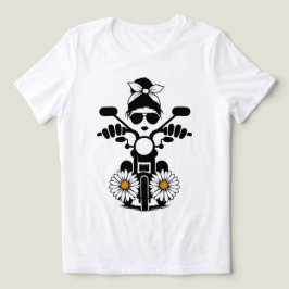 Camiseta Feminina Bold Rider Abstrata de Moto
