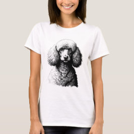 Camiseta Feminina Branca com Desenho de Cachorro P