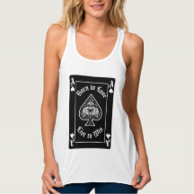 Camiseta Feminina Carta de Baralho Preta Ás de Esp