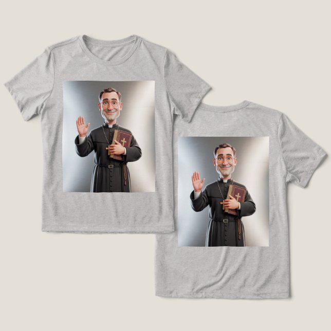 Camiseta Feminina Cinza Padre (Design Frente e Verso)