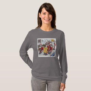 Camiseta feminina cinza vibrante de manga longa Sa