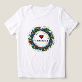 Camiseta Feminina Círculo de Pena de Pavão Brilhan