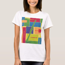 Camiseta feminina Clarinete Colorblocks