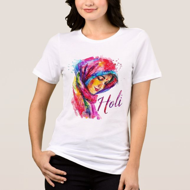 Camiseta Feminina Colorida de Holi (Frente)
