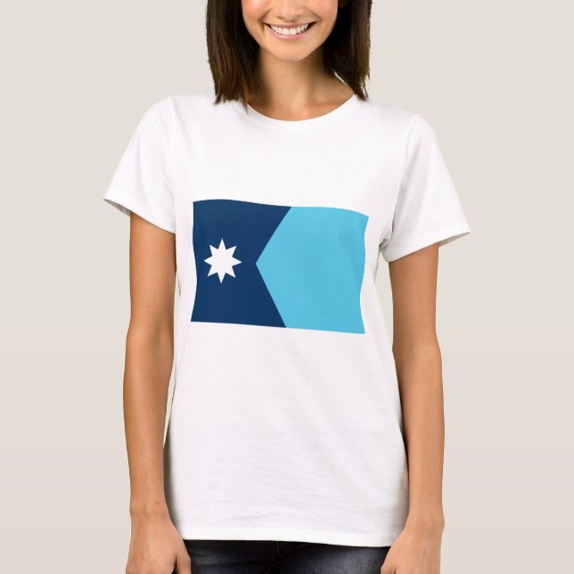 Camiseta feminina com a bandeira de Minnesota, EUA (Frente)
