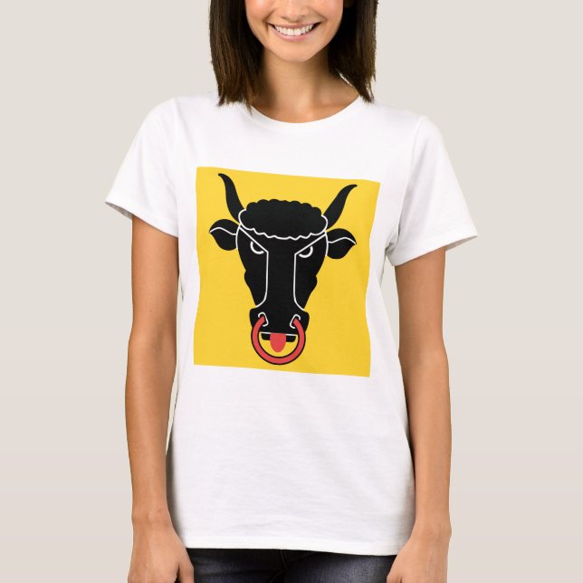 Camiseta feminina com a bandeira do cantão de Uri, (Frente)