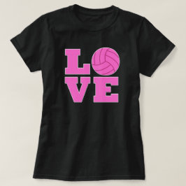 Camiseta feminina com amor de vôlei rosa