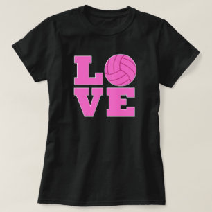 Camiseta feminina com amor de vôlei rosa