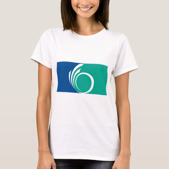 Camiseta Feminina com Bandeira de Ottawa, Canadá (Frente)