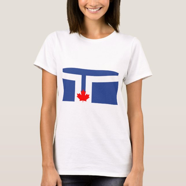 Camiseta Feminina com Bandeira de Toronto, Canadá (Frente)