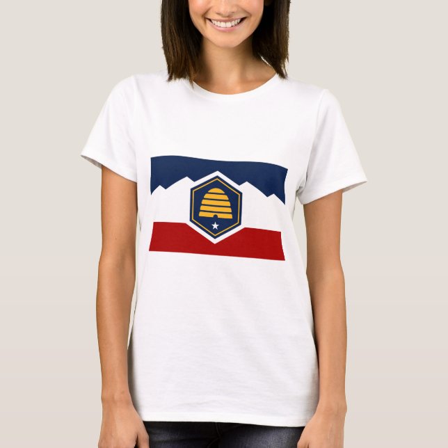 Camiseta Feminina com Bandeira de Utah, EUA (Frente)