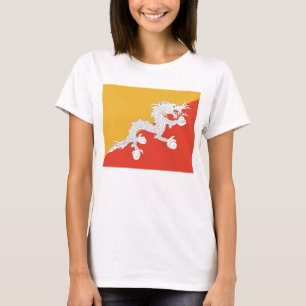 Camiseta Feminina com Bandeira do Butão