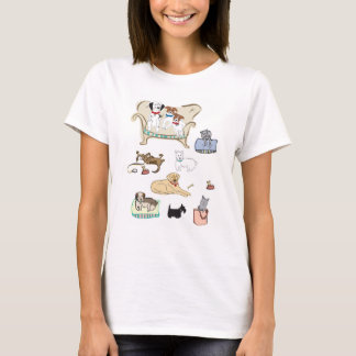 Camiseta feminina com cães