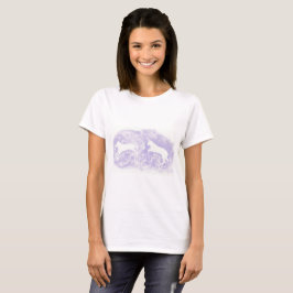 Camiseta feminina com cavalos saltitantes
