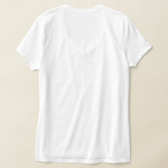 Camiseta feminina com decote em V (Postura das costas)