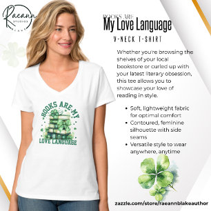 Camiseta Feminina com Decote em V Books Are My Lov
