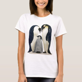 Camiseta feminina com desenho da Família de Pingui