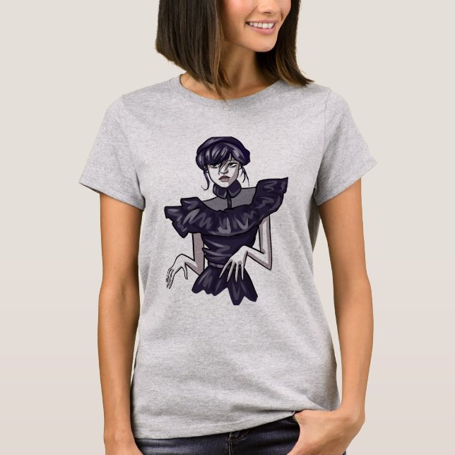 Camiseta feminina com estampa de wandinha (Frente)