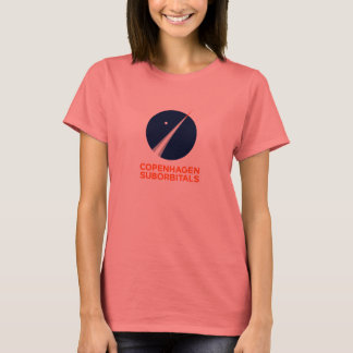 Camiseta feminina com logotipo de sub-órbita de Co