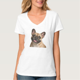 Camiseta Feminina com Retrato de Bulldog Francês