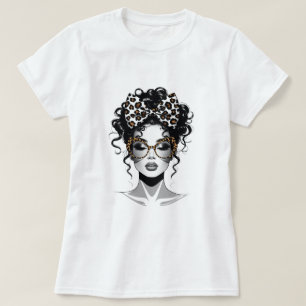 Camiseta feminina com rosto feminino bonito
